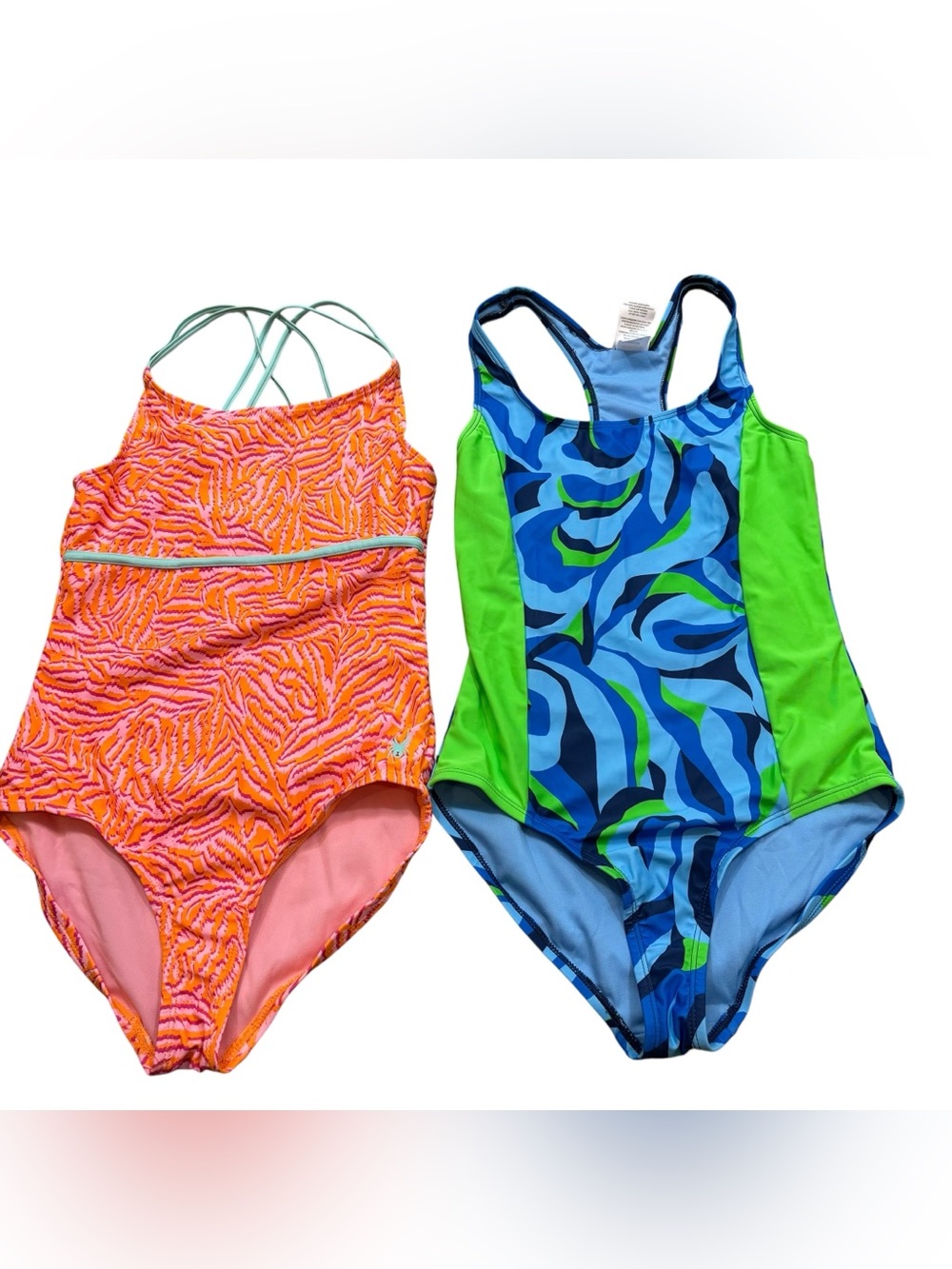 Lot of Two Girls Spyder Brand One Piece‎ Swim Suits Size Large 12-14